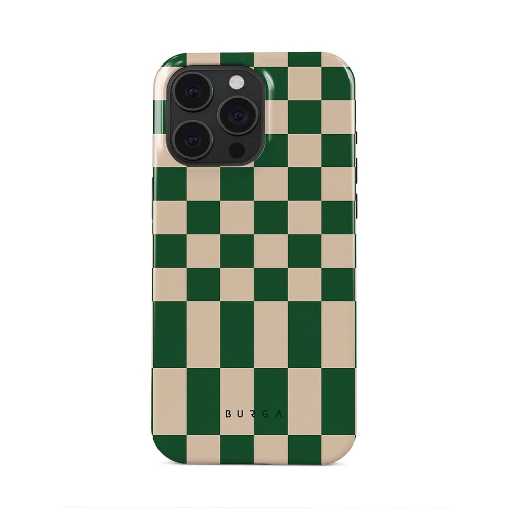 Green and Cream Checkered BURGA Phone Case